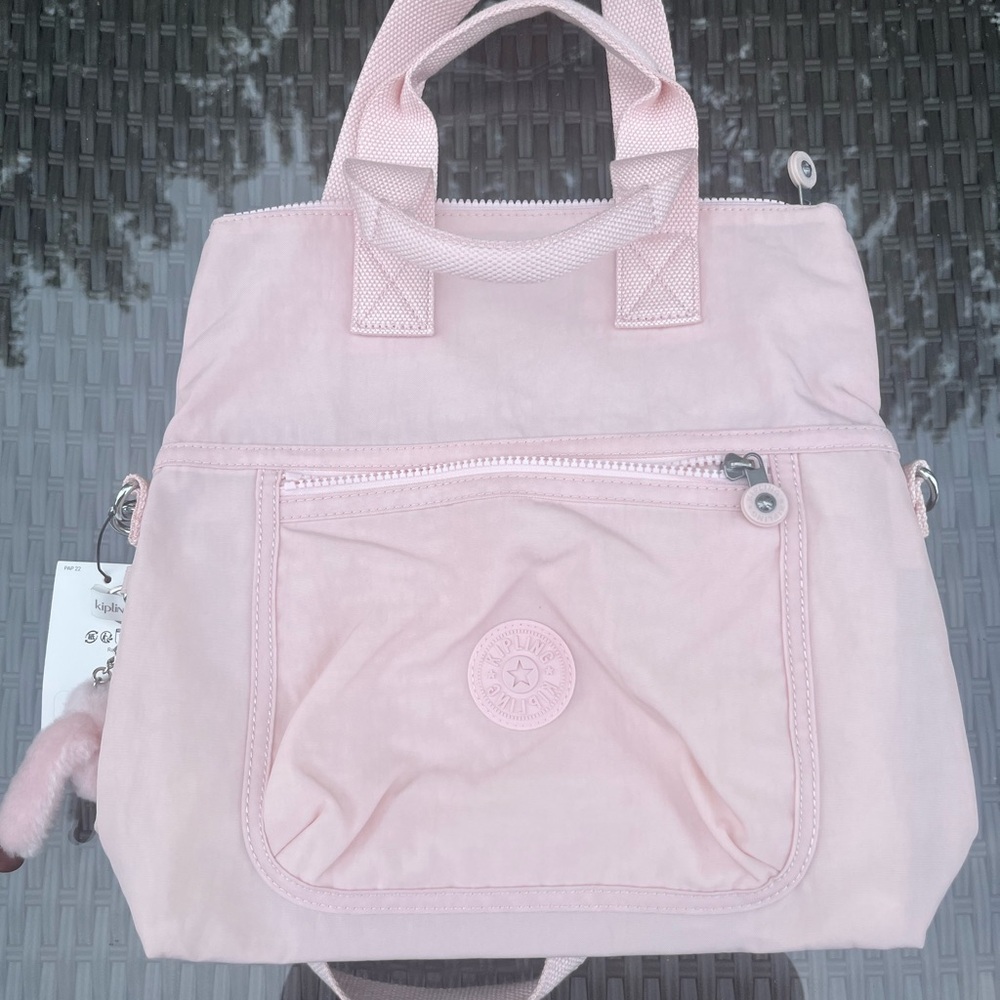 Kipling Pink Bag with Modern Design and Durable Fabric -  can be worn 3 ways!